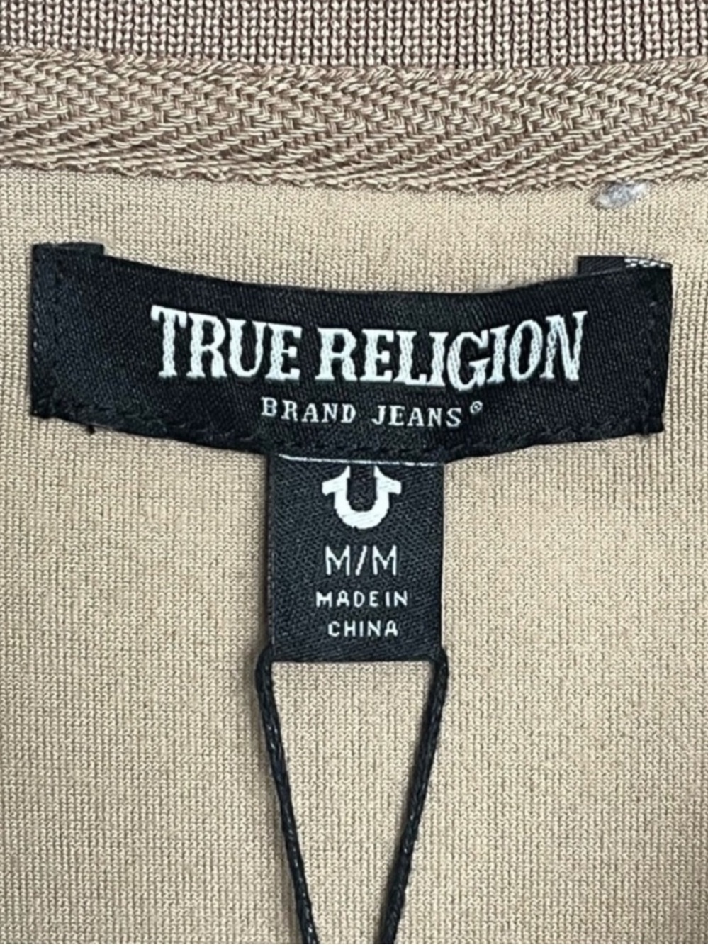 TRUE RELIGION Velour Tour Track Jacket World Tour Travertine Sz M - Picture 10 of 16